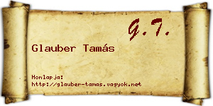 Glauber Tamás névjegykártya